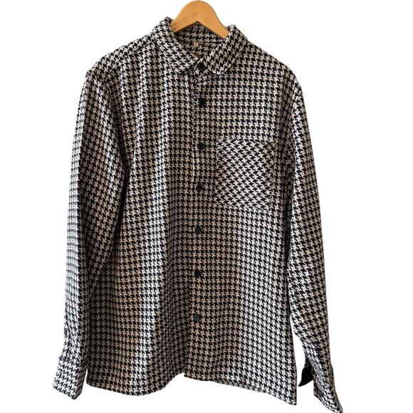 Common People Granby Button Up Shirt Houndstooth Print L - Picture 1 of 4